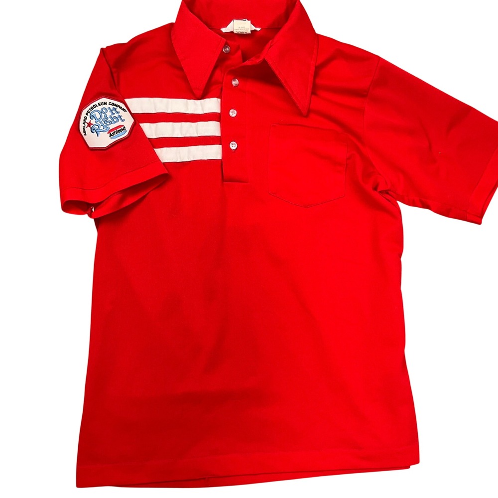 Nat Nast Creation Shirt Mens M Red Dagger Ashland Petroleum Rockabilly 70s USA